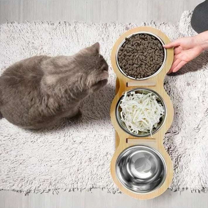 Triple Bowl Tilted Feeder