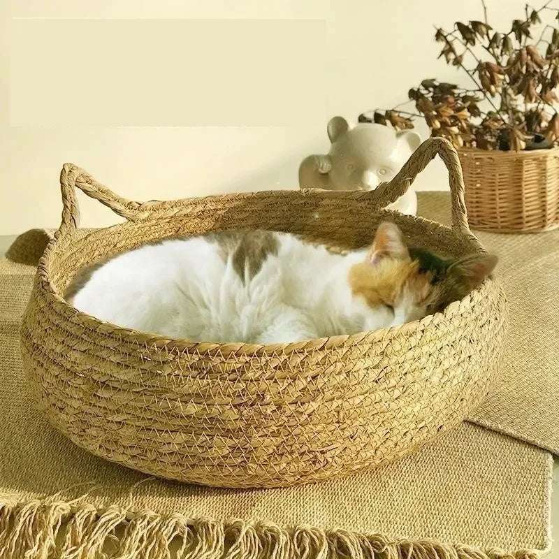 Handwoven Rattan Cat Nest