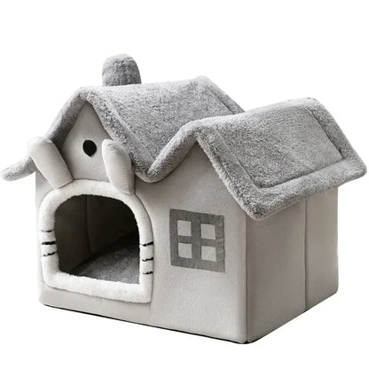 Foldable Pet House – Cozy Winter Warm Bed for Small Pets
