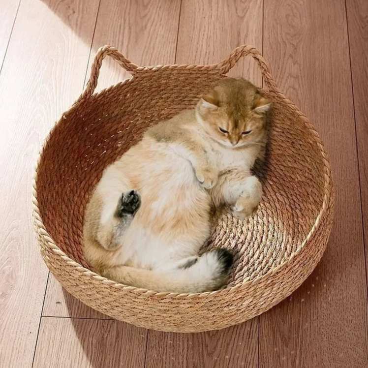 Handwoven Rattan Cat Nest