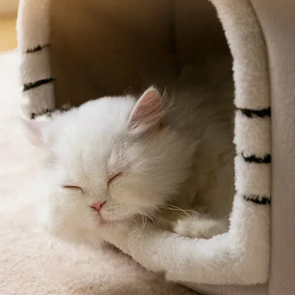 Foldable Pet House – Cozy Winter Warm Bed for Small Pets