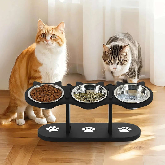 Triple Bowl Tilted Feeder